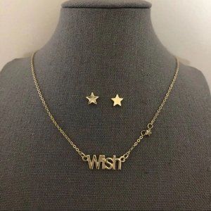 Gold plated wish and stars Necklace Set
